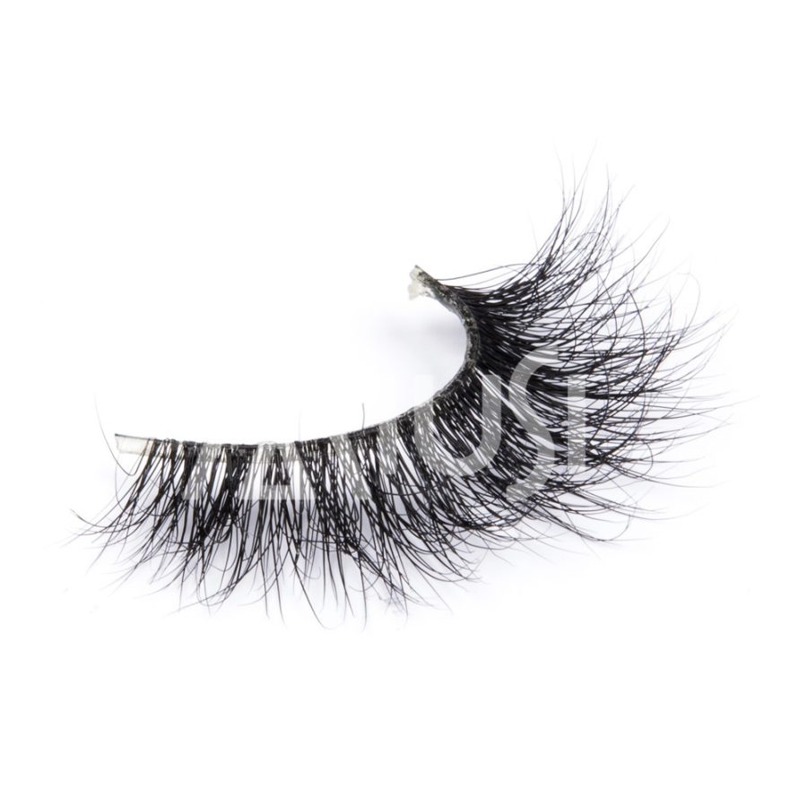 MIUSI Wholesale 3D Clear Band Mink Lashes Natural Long Cross Lashes Handmade Strip Eyelash MEC0004